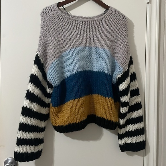 Blank NYC Mixed Signals Chunky Knit Striped Multicolored Sweater Size XS - Picture 4 of 6
